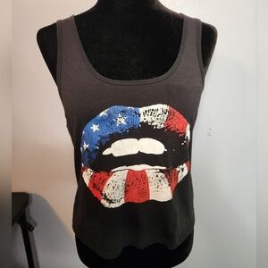 Fifth Sun American Flag Kiss Size Medium Tank Top